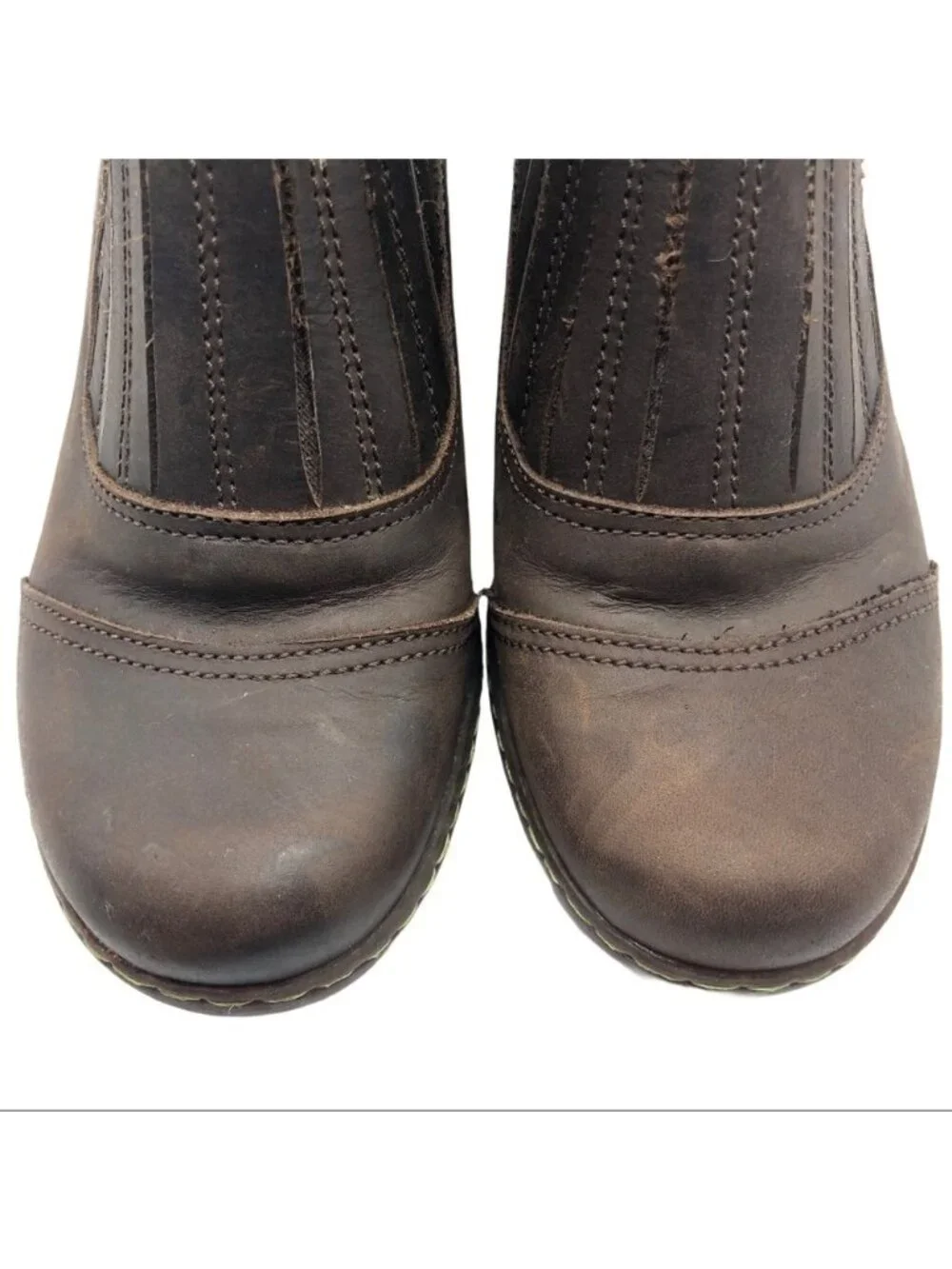 El Naturalista Womens Brown Leather Slip On Heeled Ankle Boots Size EU 37/US 7
